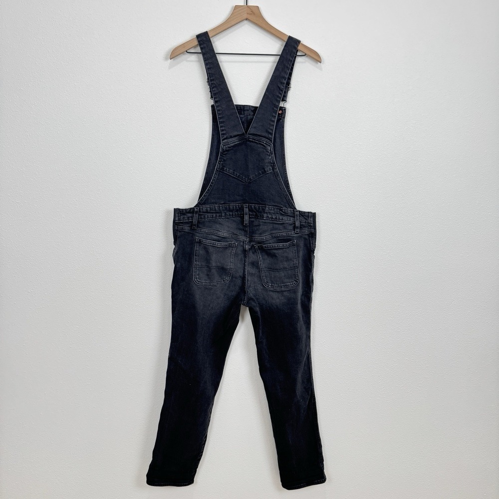 Old Navy Maternity Overalls‎ Womens 8 Black Straight Leg Bib Stretch Panel Denim - Picture 6 of 12